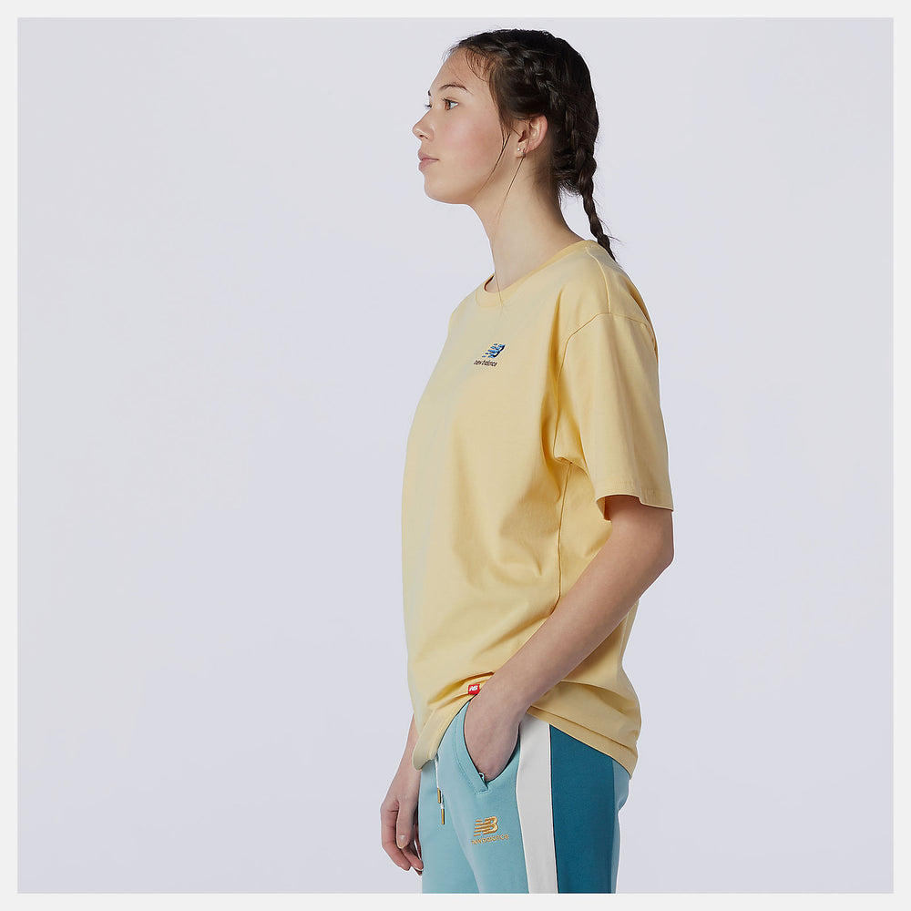 Yellow NB Essentials Embroidered Tee New Balance Clothing