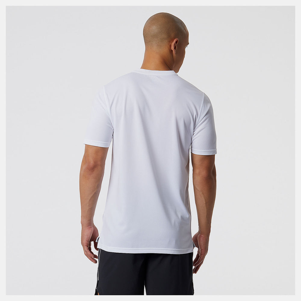 White/Black Printed Tournament Crew New Balance Clothing