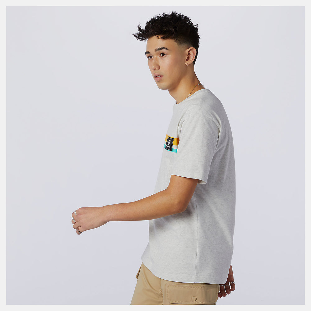 Sea Salt Heather NB Athletics Higher Learning Badge Tee New Balance Clothing