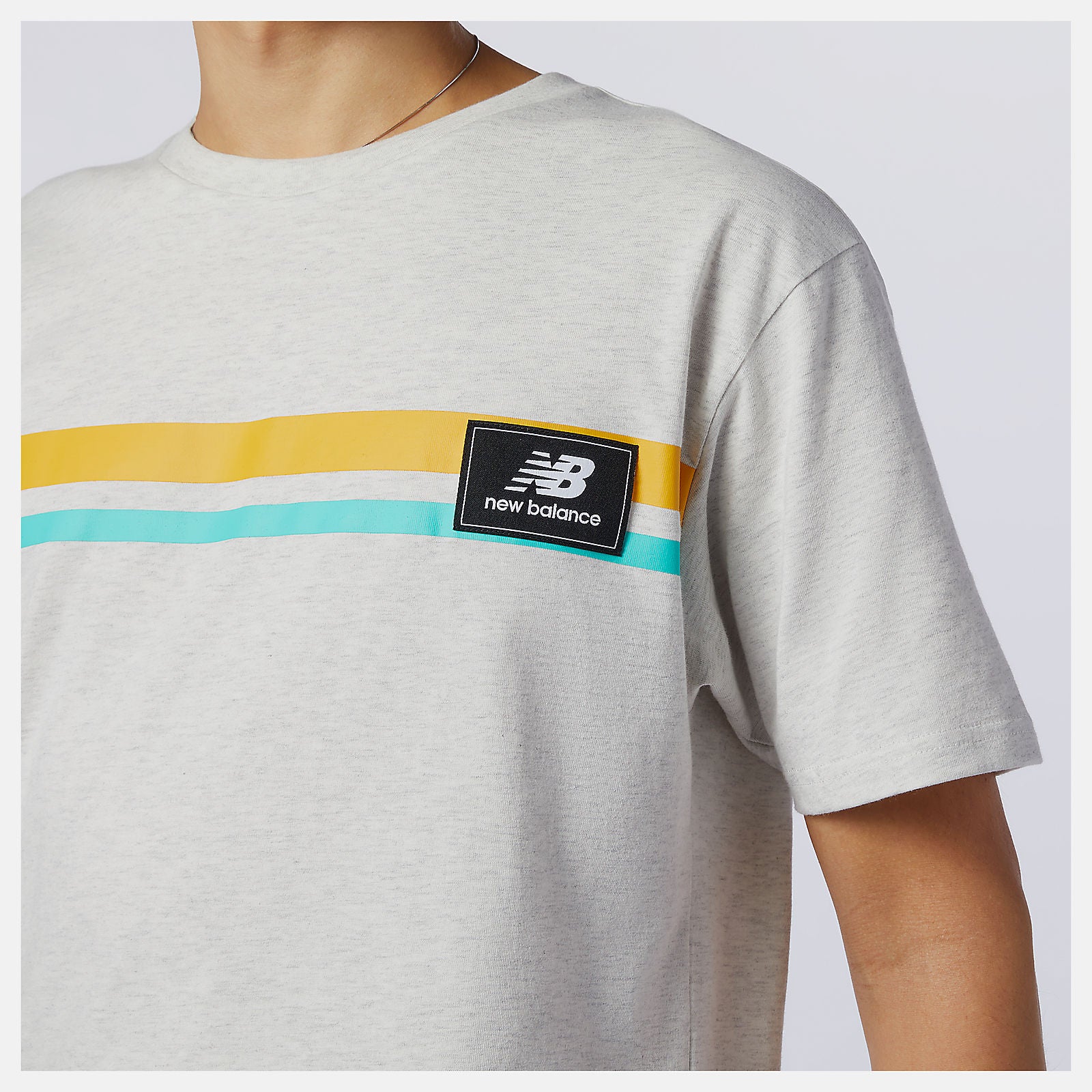 Sea Salt Heather NB Athletics Higher Learning Badge Tee New Balance Clothing