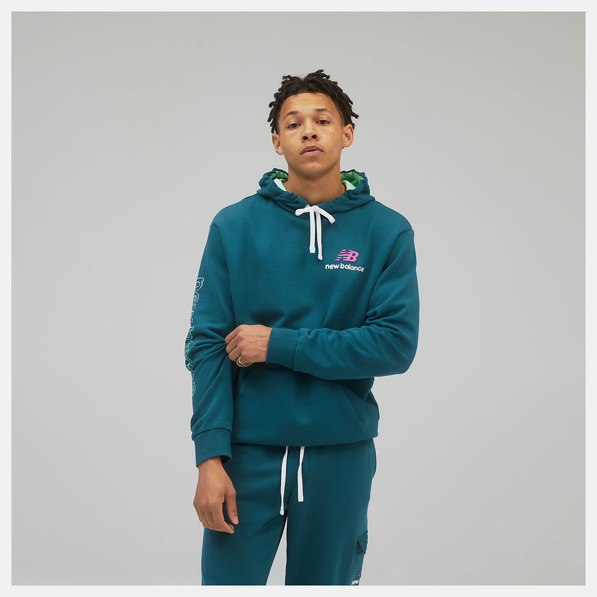 Mountain Teal NB Athletics Clash Hoodie New Balance Clothing