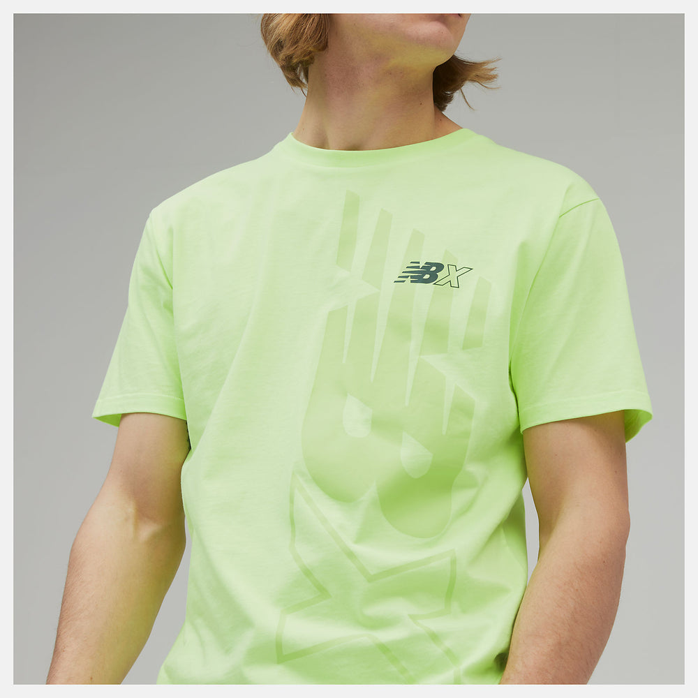 Bleached Lime Glo NB Essentials NBX Graphic Tee 2 New Balance Clothing