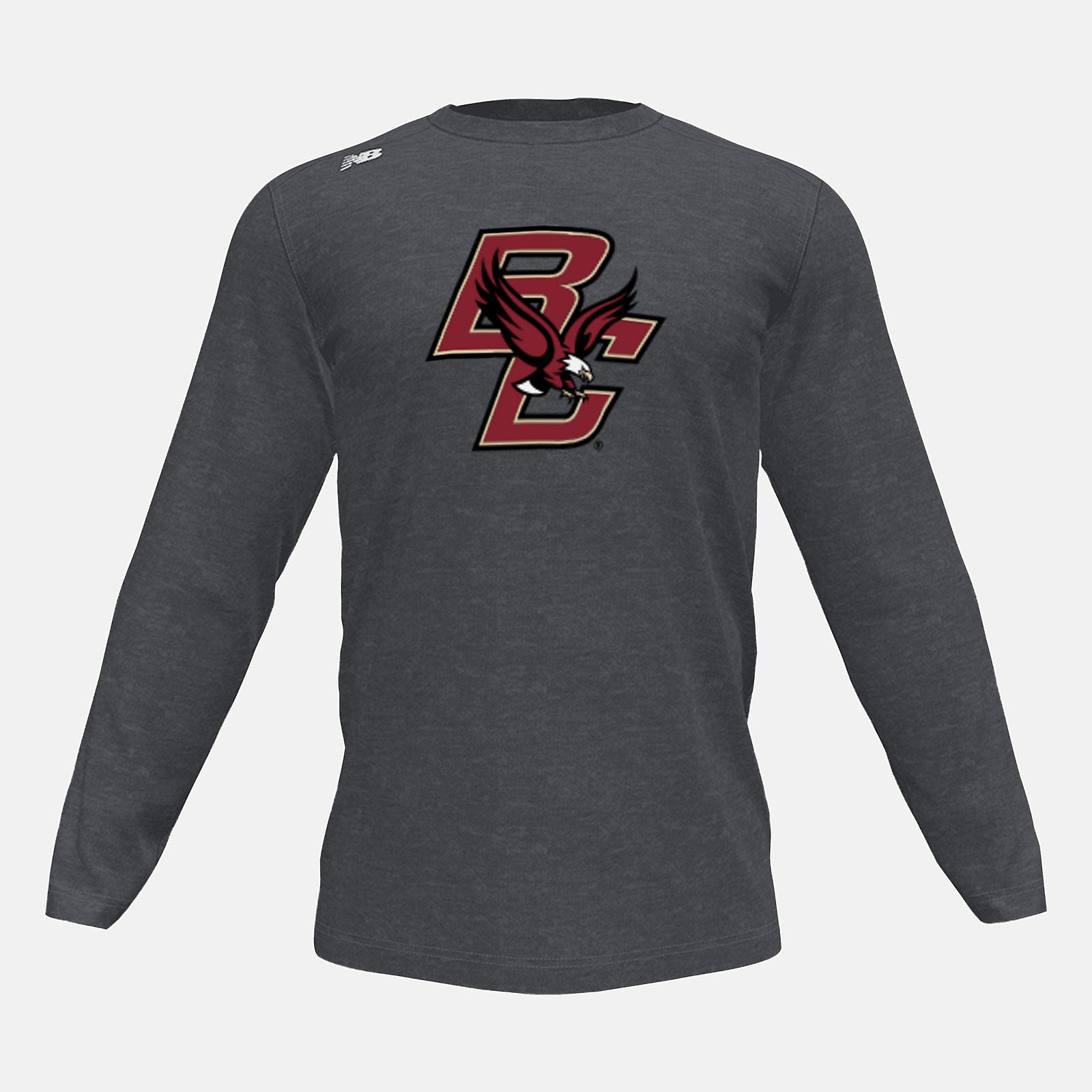 Dark Heather Long Sleeve Tech Tee(Boston College) New Balance Clothing