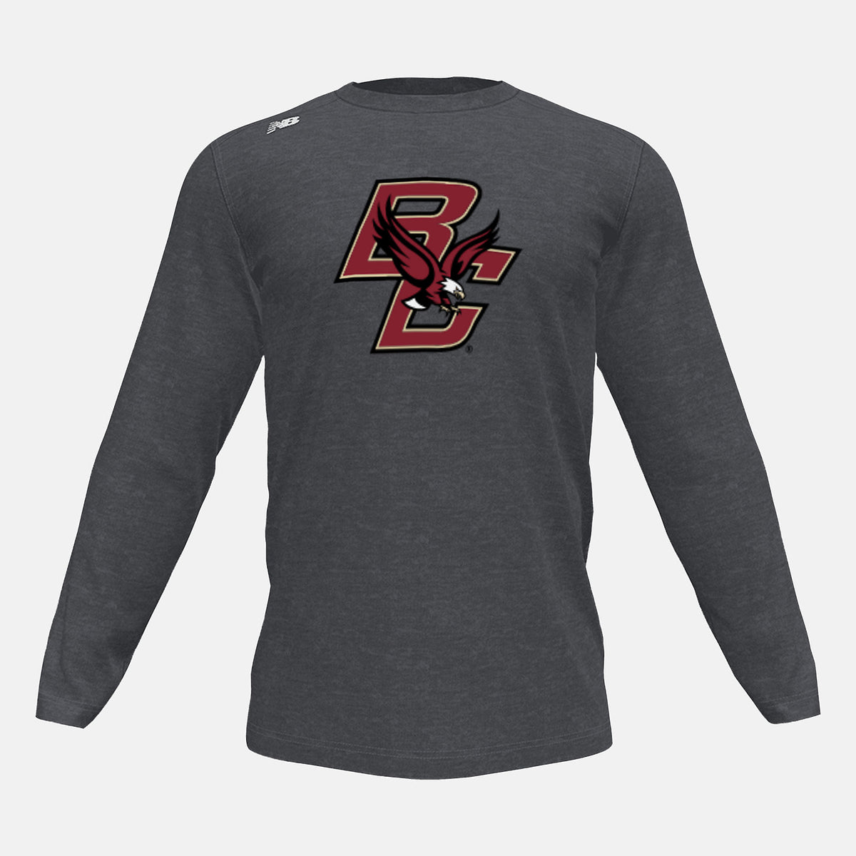 Dark Heather Long Sleeve Tech Tee(Boston College) New Balance Clothing