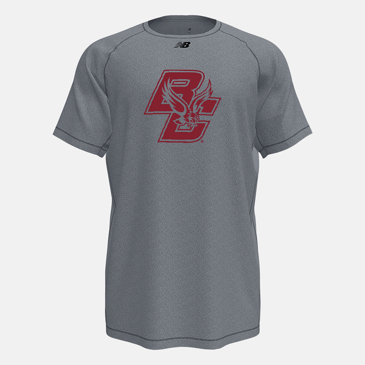 Med Heather Grey Raglan Tech Tee(Boston College) New Balance Clothing