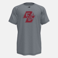 Med Heather Grey Raglan Tech Tee(Boston College) New Balance Clothing