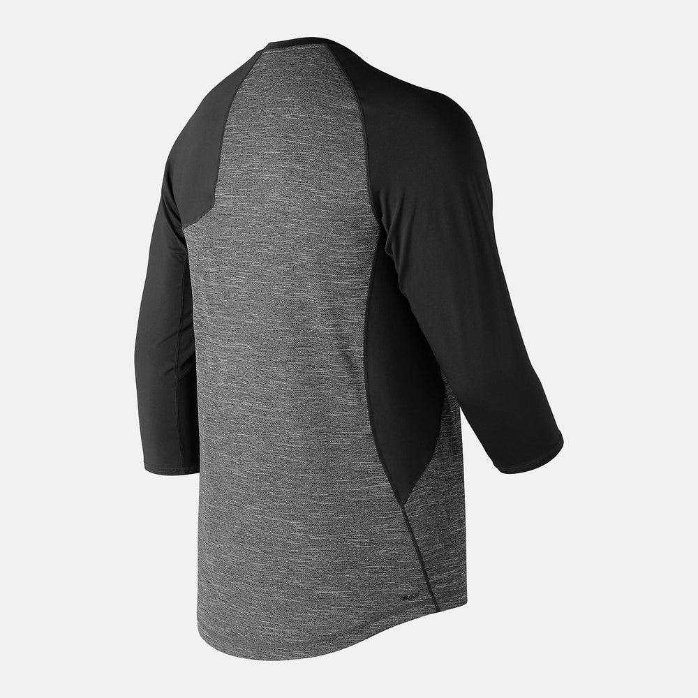 Black Asym 2.0 Left 3/4 Sleeve New Balance Clothing
