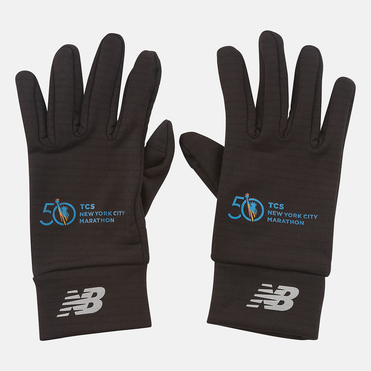 Black Marathon Heavyweight Grid Fleece Gloves New Balance Accessories