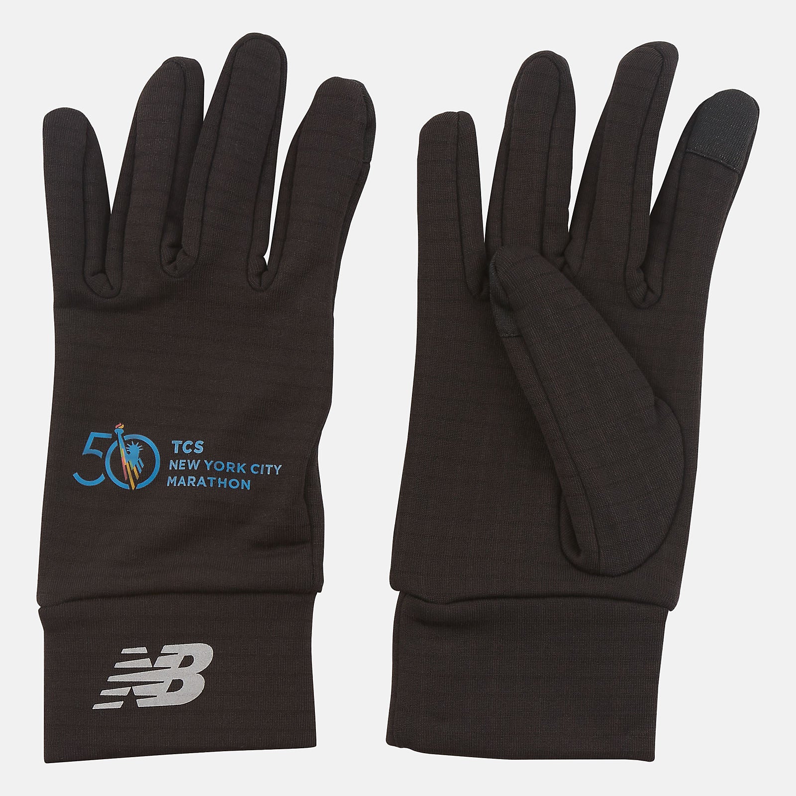 Black Marathon Heavyweight Grid Fleece Gloves New Balance Accessories