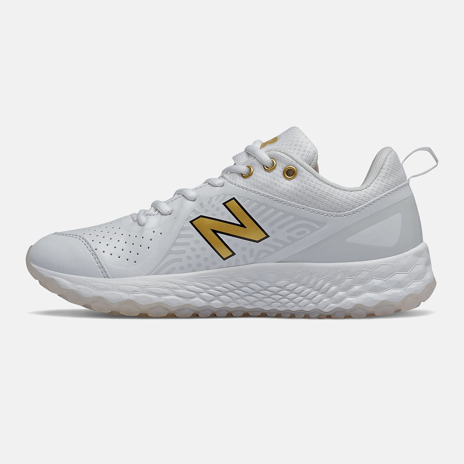 White/Gold Fresh Foam Velo v2 Turf New Balance Shoes