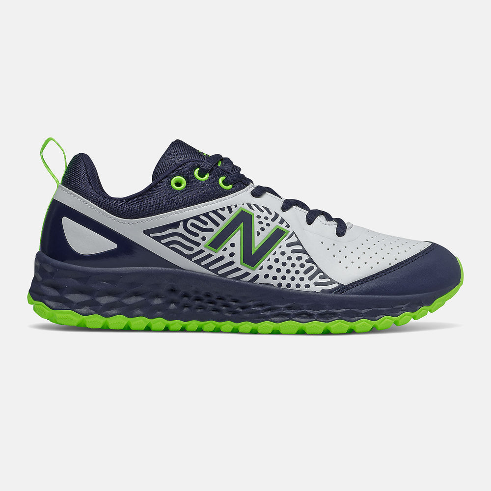 Team Navy/Lime Green and White Fresh Foam Velo v2 Turf New Balance Shoes