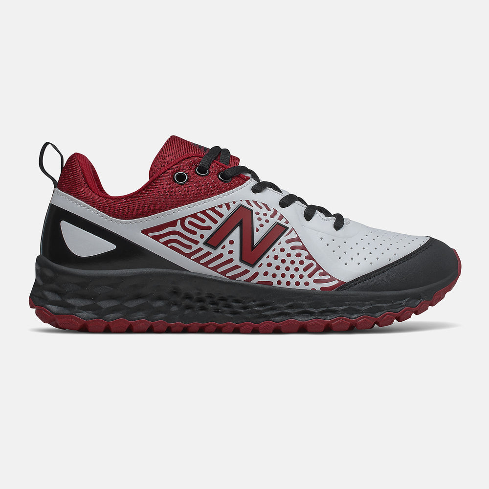 Maroon/Black and White Fresh Foam Velo v2 Turf New Balance Shoes