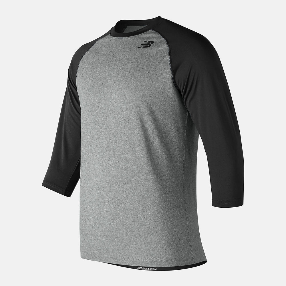Team Black 3/4 Baseball Raglan Top New Balance Clothing