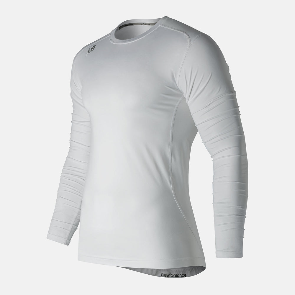 White NB LS Compression Top New Balance Clothing