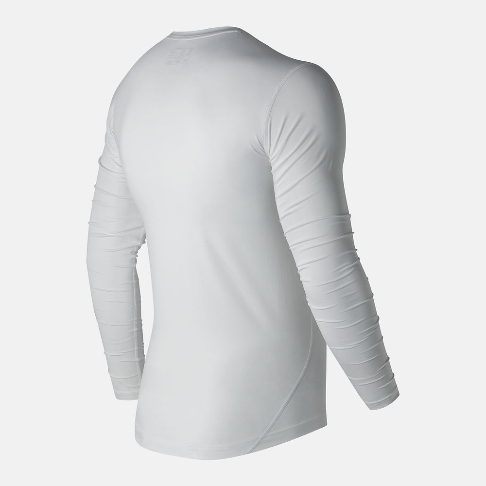 White NB LS Compression Top New Balance Clothing