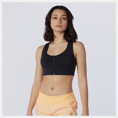 Black NB Power X Zip Front Bra New Balance Clothing
