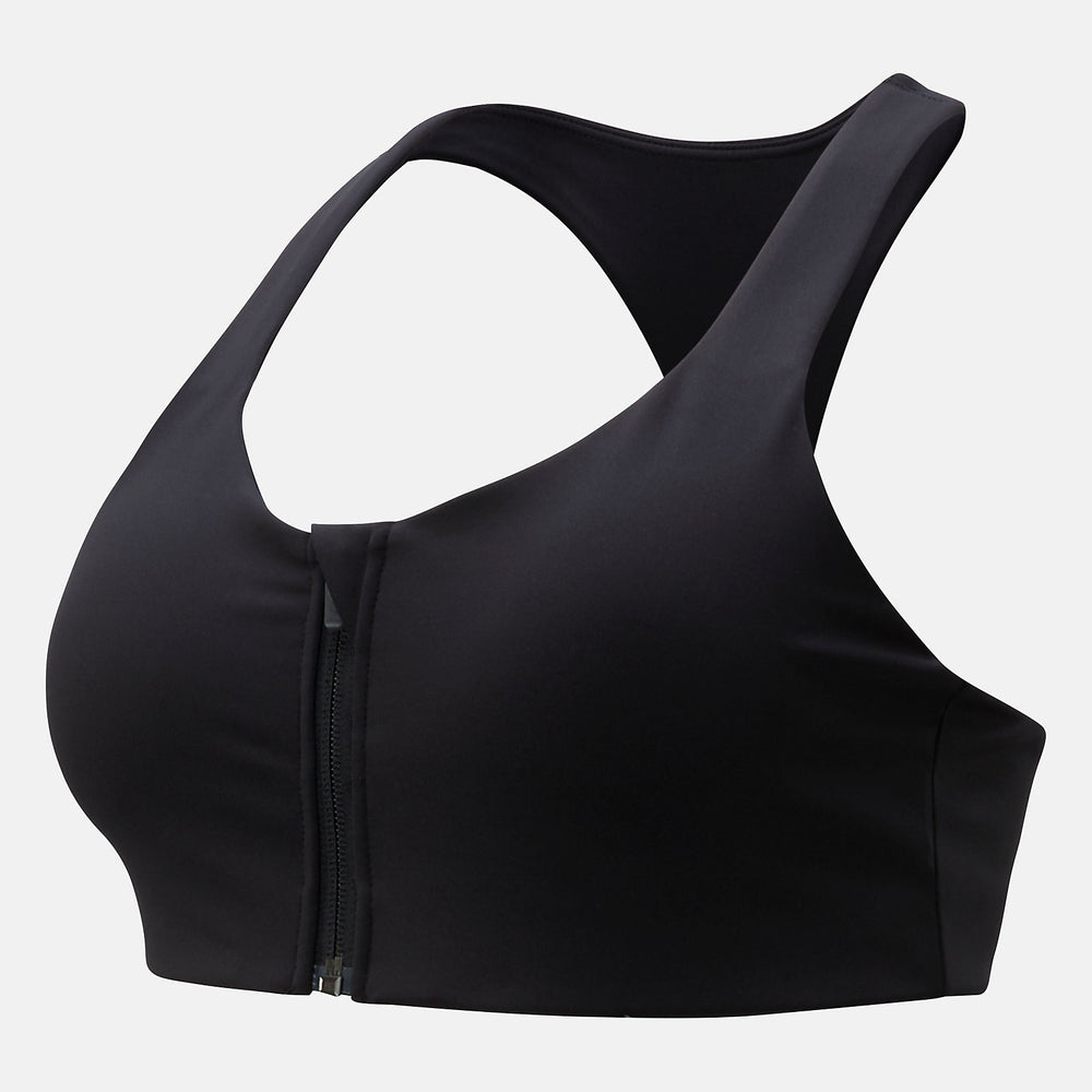 Black NB Power X Zip Front Bra New Balance Clothing