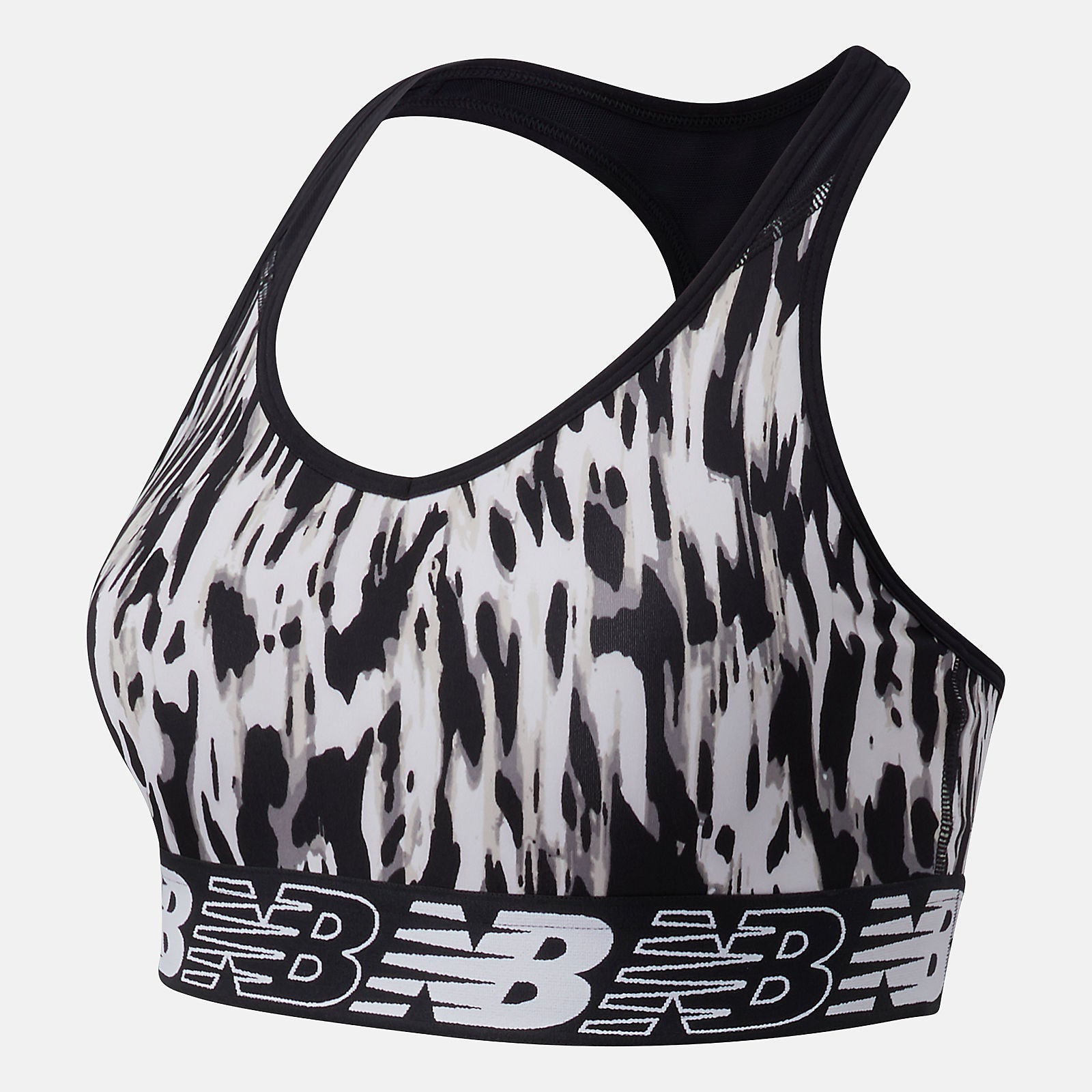 White/Black NB Pace Bra Printed 3.0 New Balance Clothing