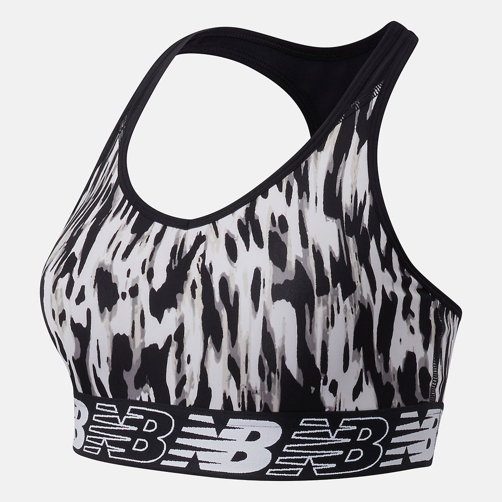 White/Black NB Pace Bra Printed 3.0 New Balance Clothing