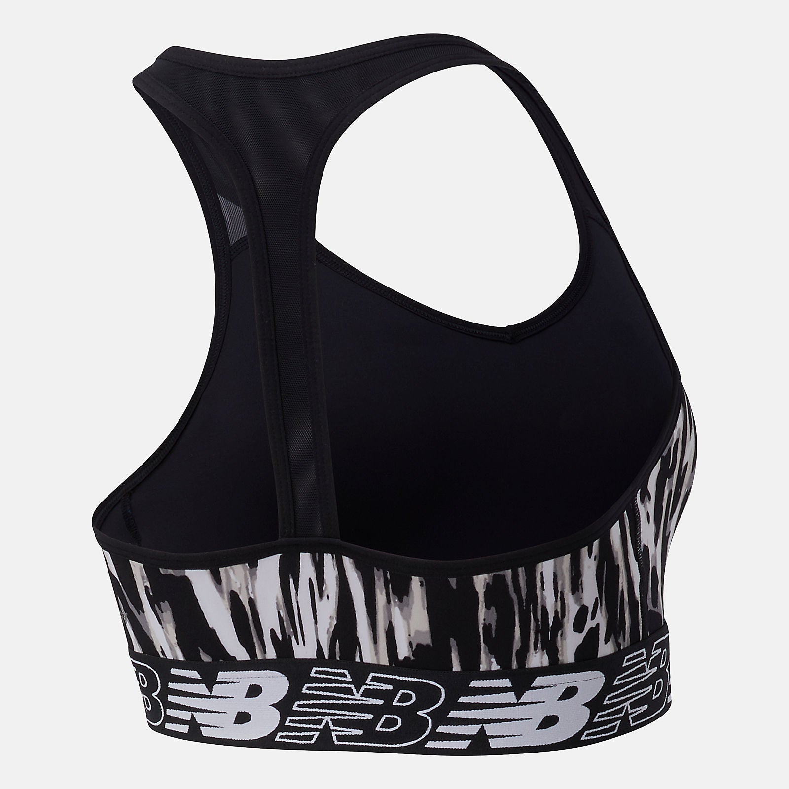 White/Black NB Pace Bra Printed 3.0 New Balance Clothing