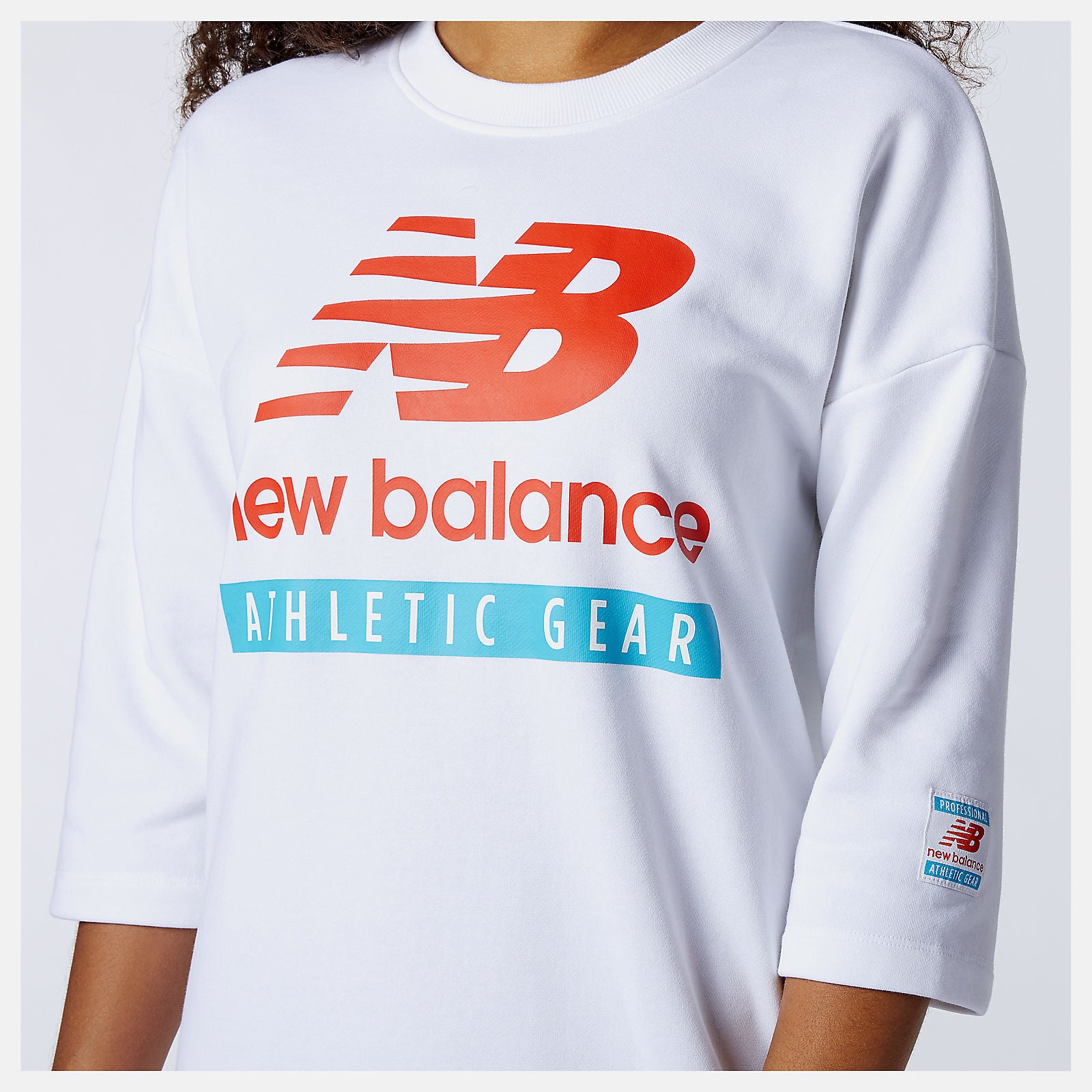 White NB Essentials Field Day Crew Fleece Dress New Balance Clothing