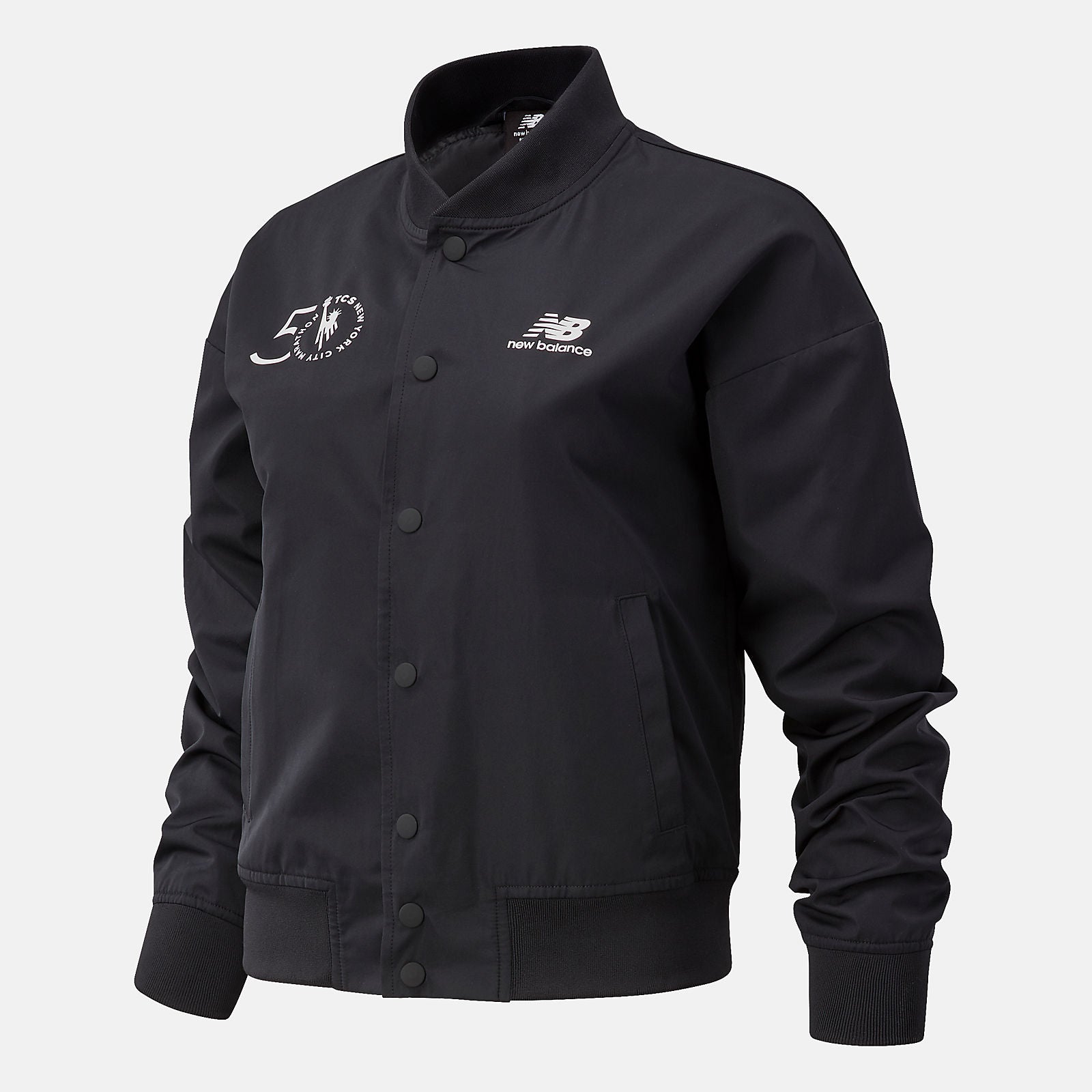 Black NYC Marathon Essentials Core Bomber Jacket New Balance Clothing