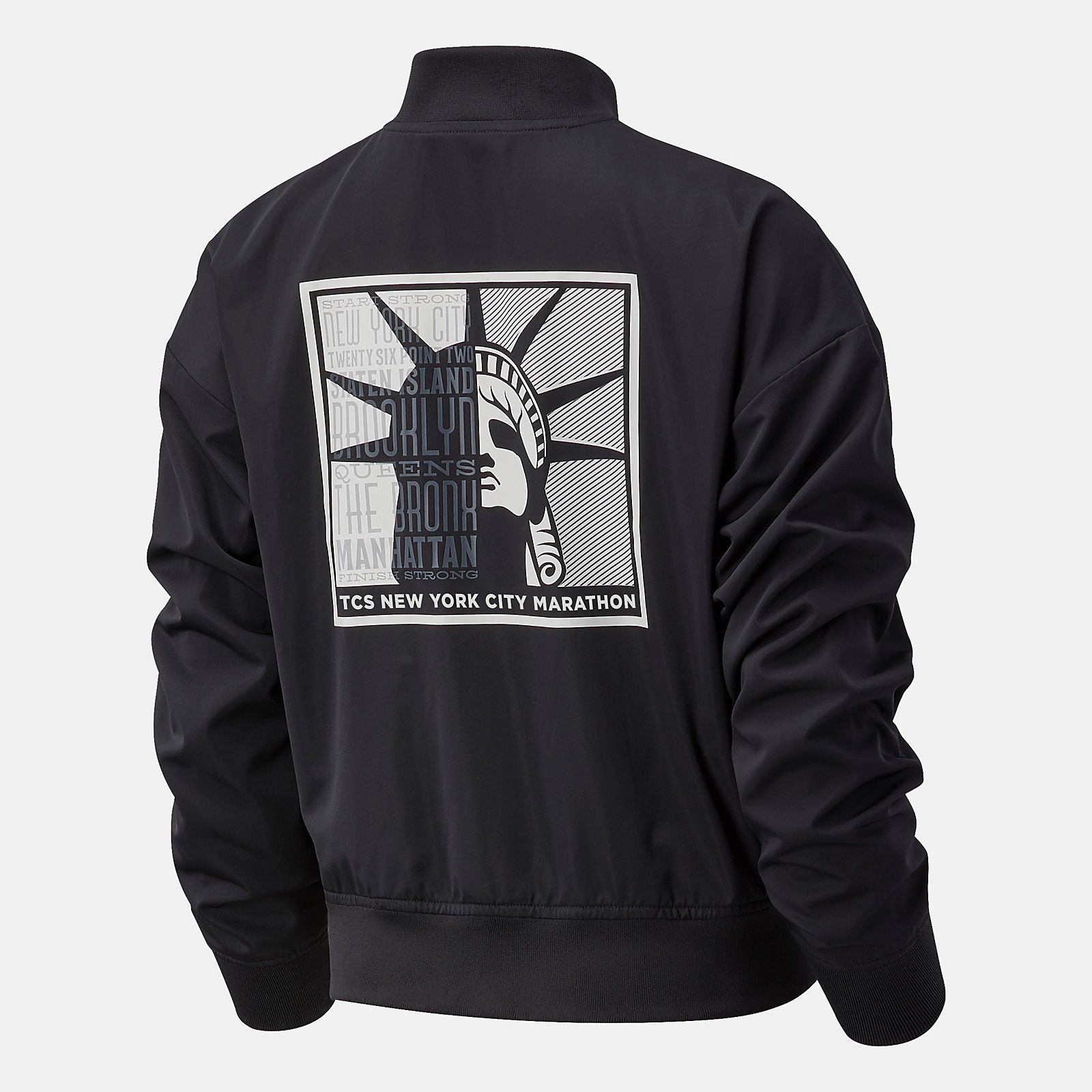 Black NYC Marathon Essentials Core Bomber Jacket New Balance Clothing