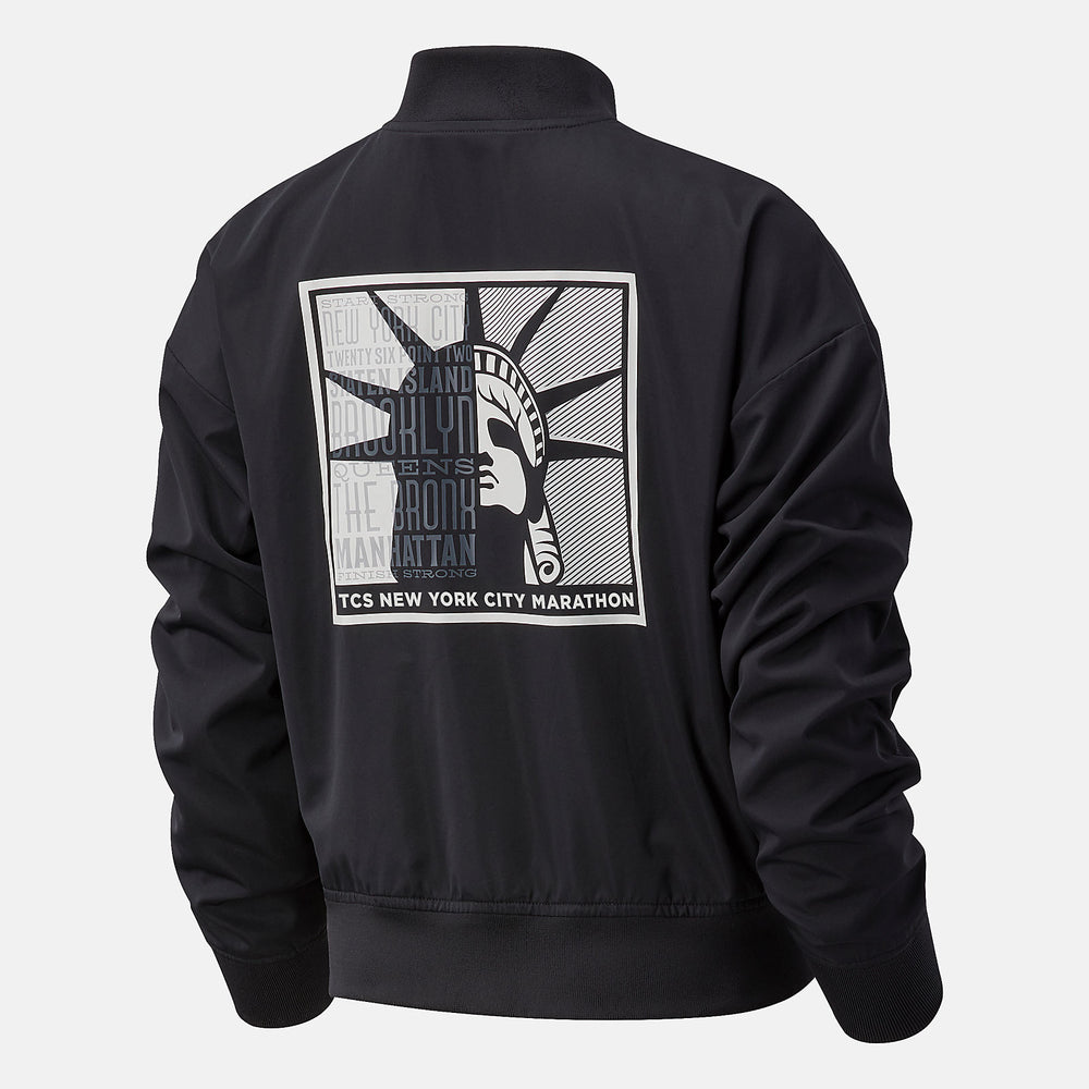Black NYC Marathon Essentials Core Bomber Jacket New Balance Clothing