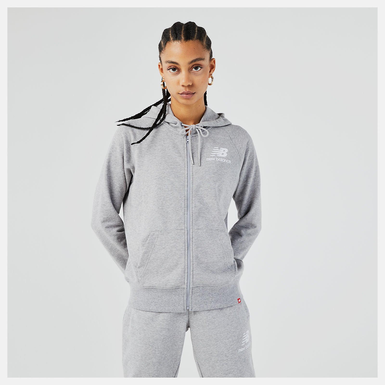Athletic Grey Essentials FZ Hoodie New Balance Clothing