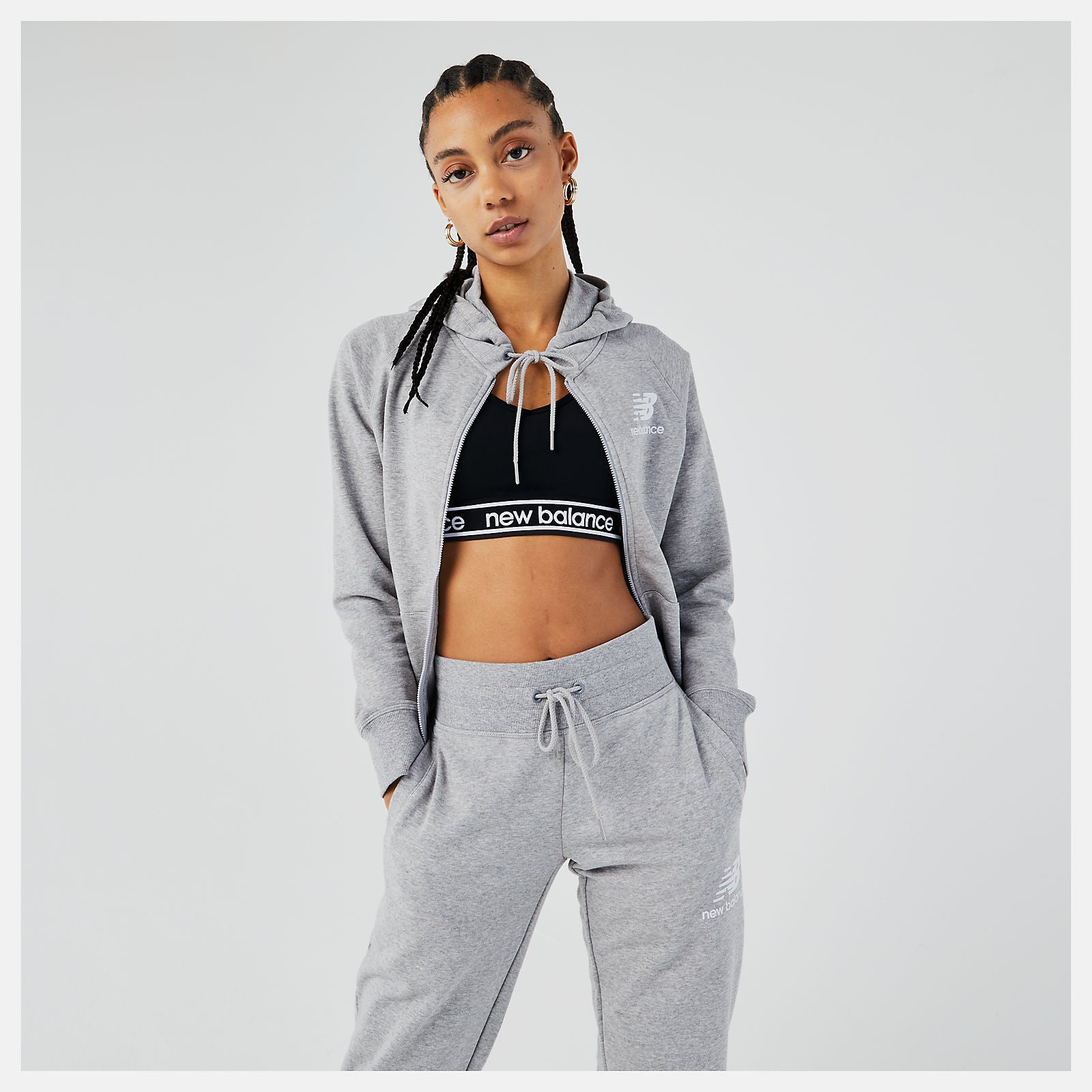 Athletic Grey Essentials FZ Hoodie New Balance Clothing