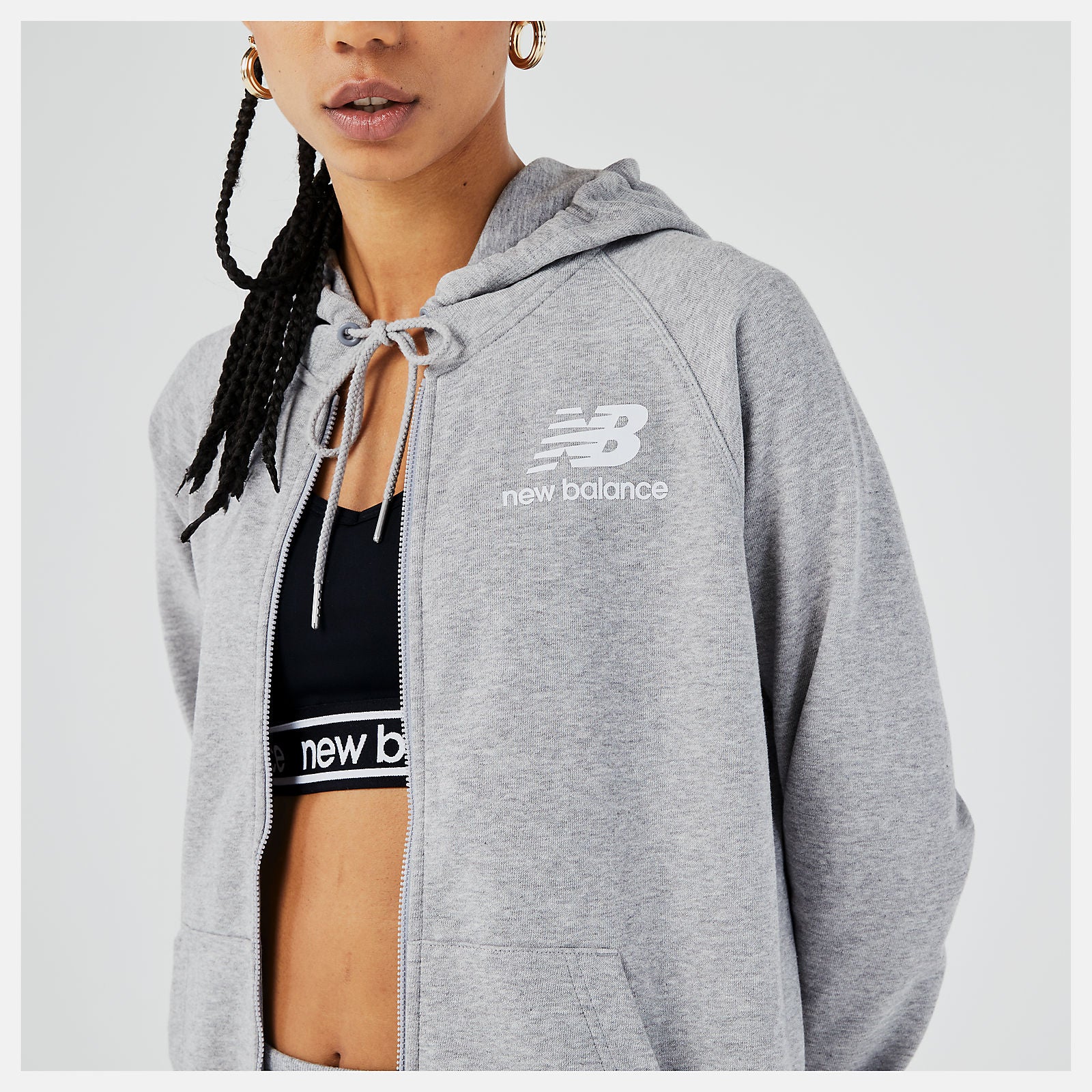 Athletic Grey Essentials FZ Hoodie New Balance Clothing
