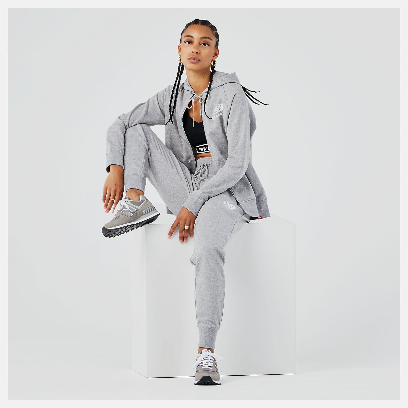 Athletic Grey Essentials FZ Hoodie New Balance Clothing