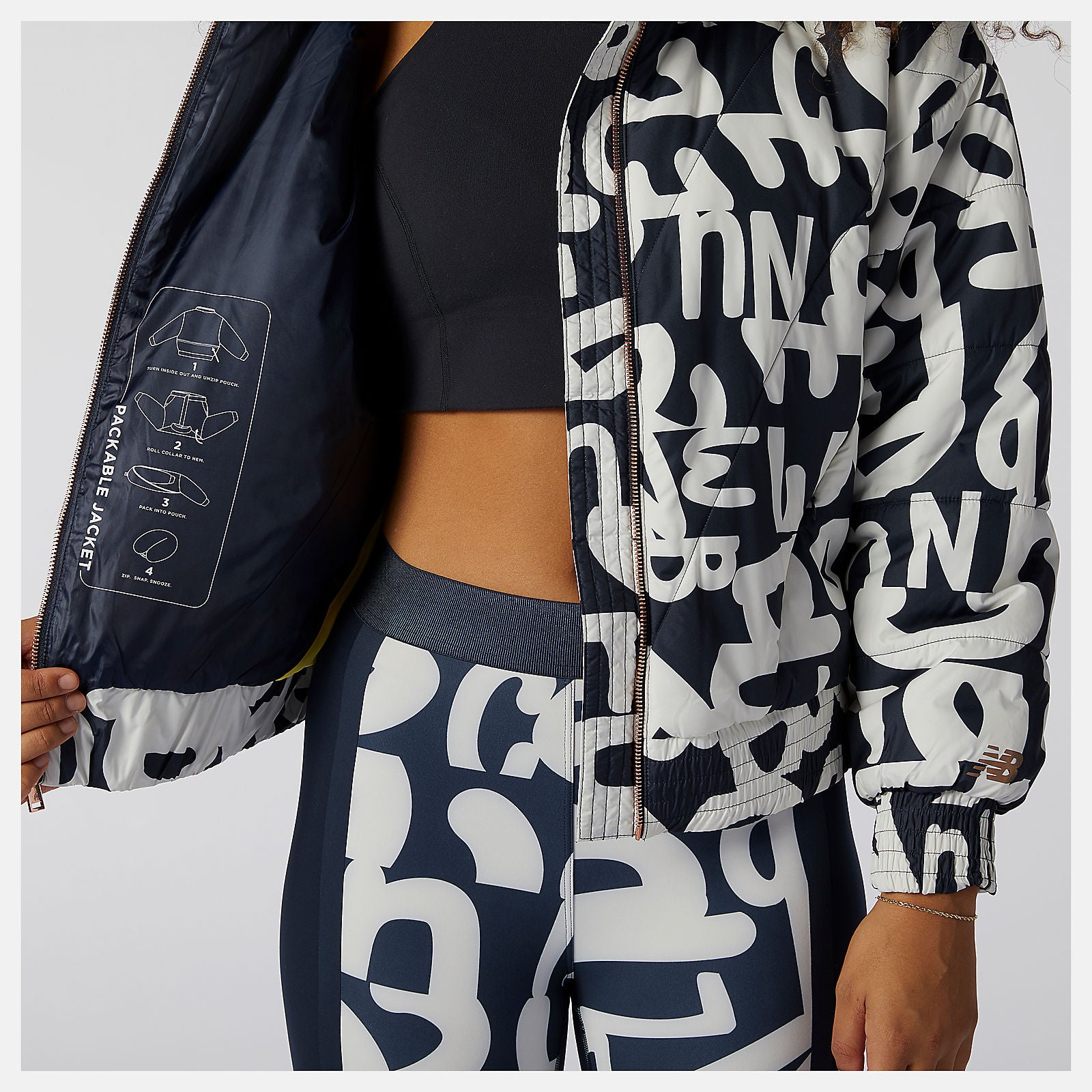 Eclipse Determination Packable Printed Quilted Jacket New Balance Clothing