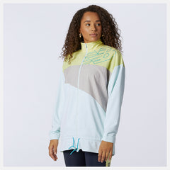White/Jade Achiever Mix Media Jacket New Balance Clothing