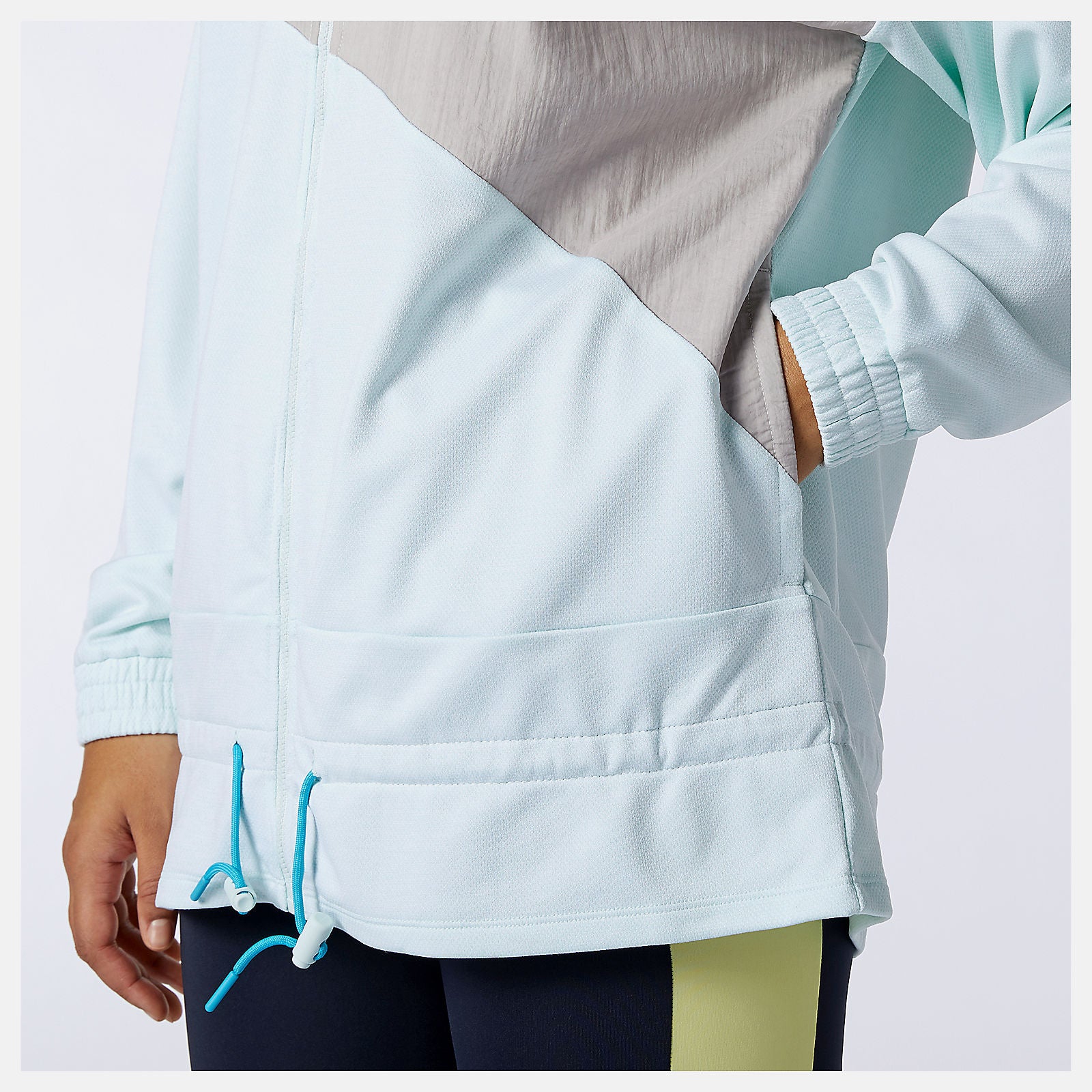 White/Jade Achiever Mix Media Jacket New Balance Clothing