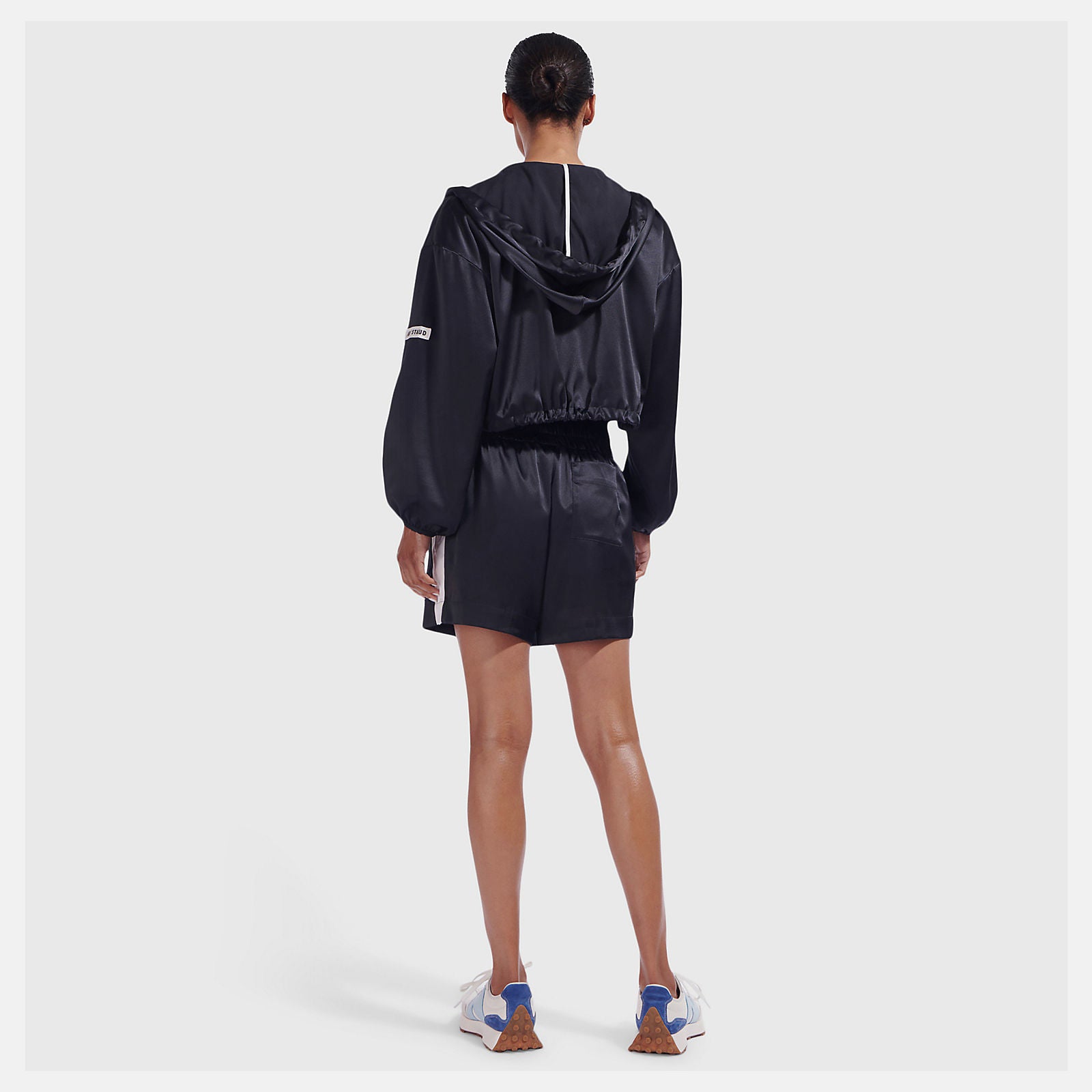 Black NB x Staud Hooded Jacket New Balance Clothing