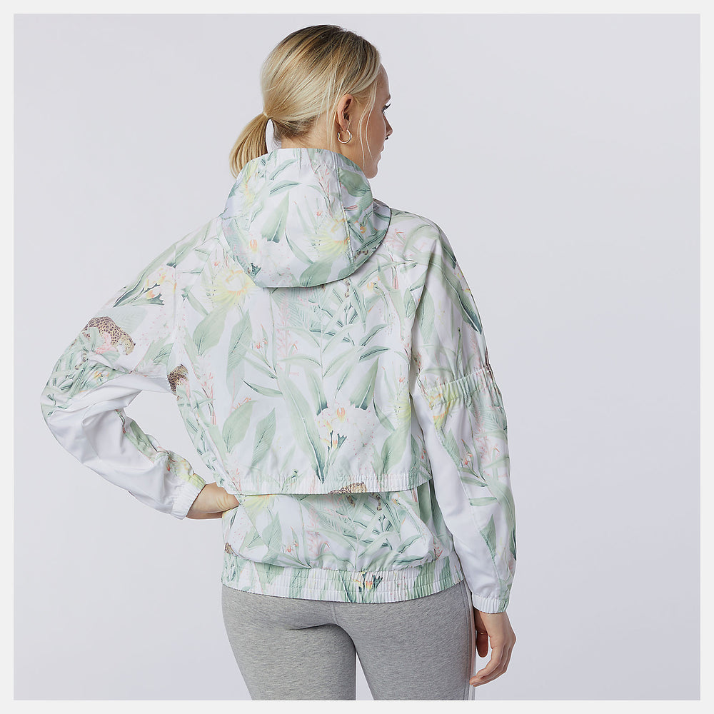 White Print NB Essentials Botanical Jacket New Balance Clothing
