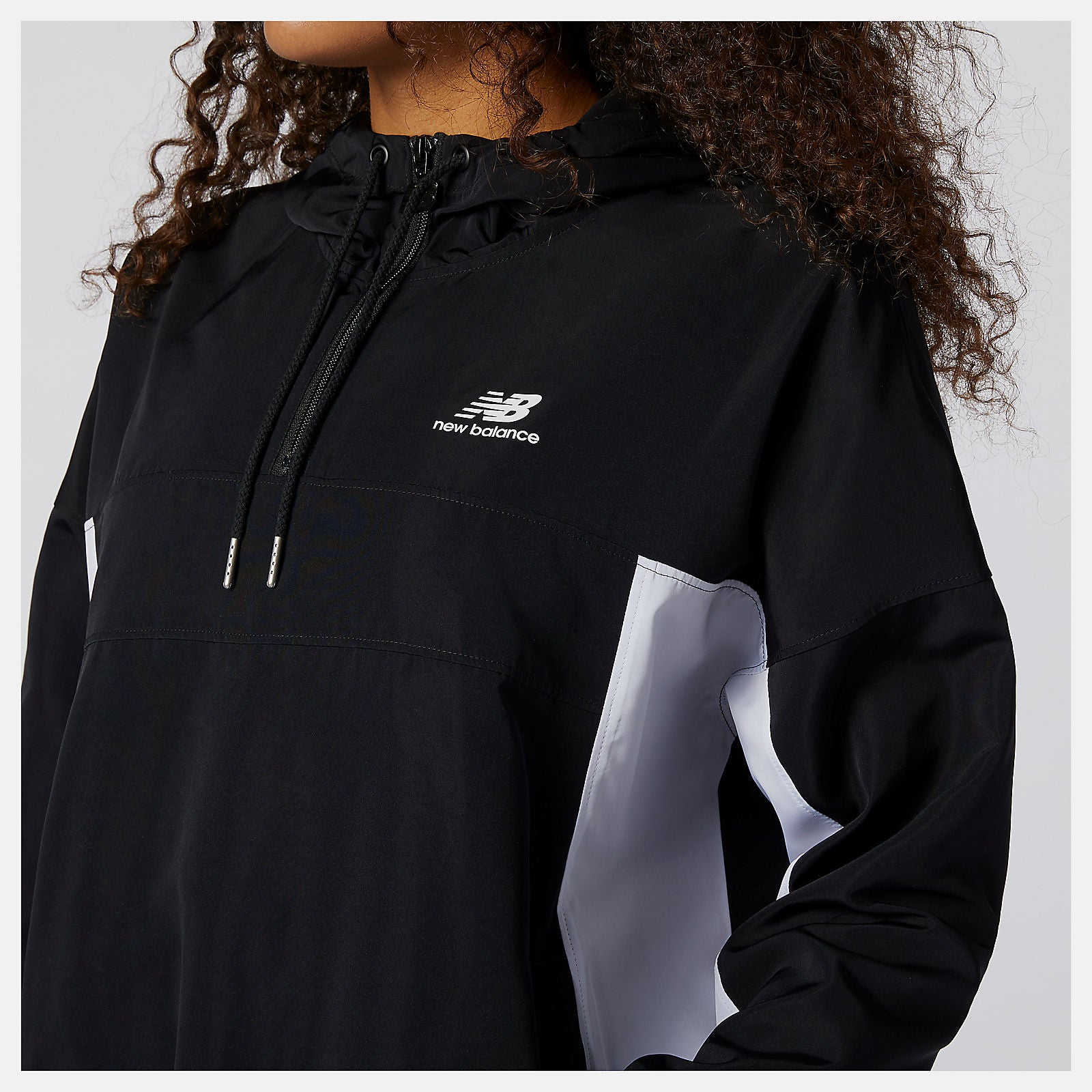 Black NB Essentials Windbreaker Anorak Jacket New Balance Clothing