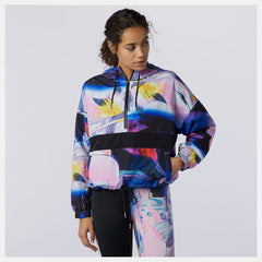 White Print NB Athletics Printed Anorak Jacket New Balance Clothing