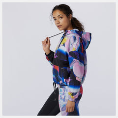 White Print NB Athletics Printed Anorak Jacket New Balance Clothing