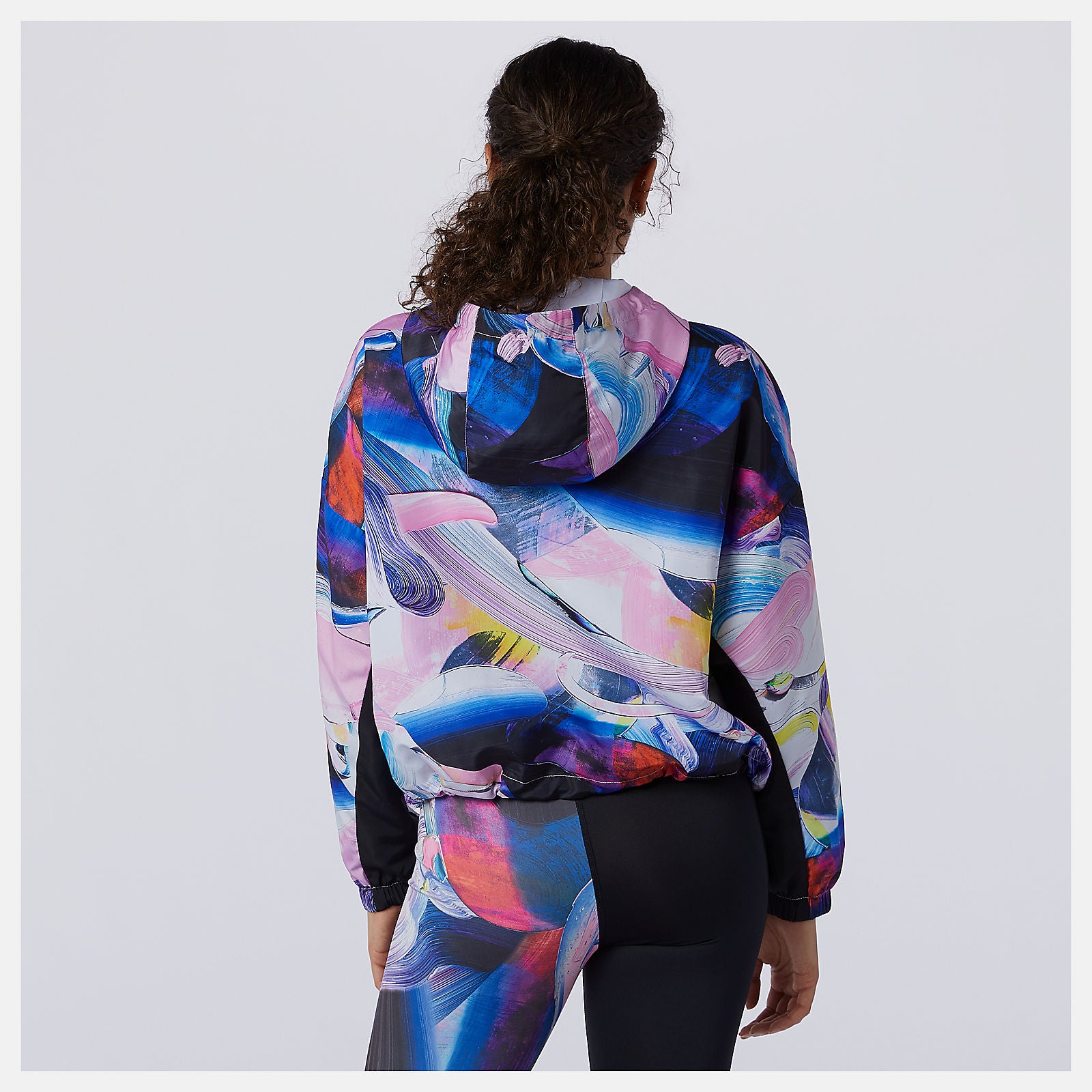 White Print NB Athletics Printed Anorak Jacket New Balance Clothing