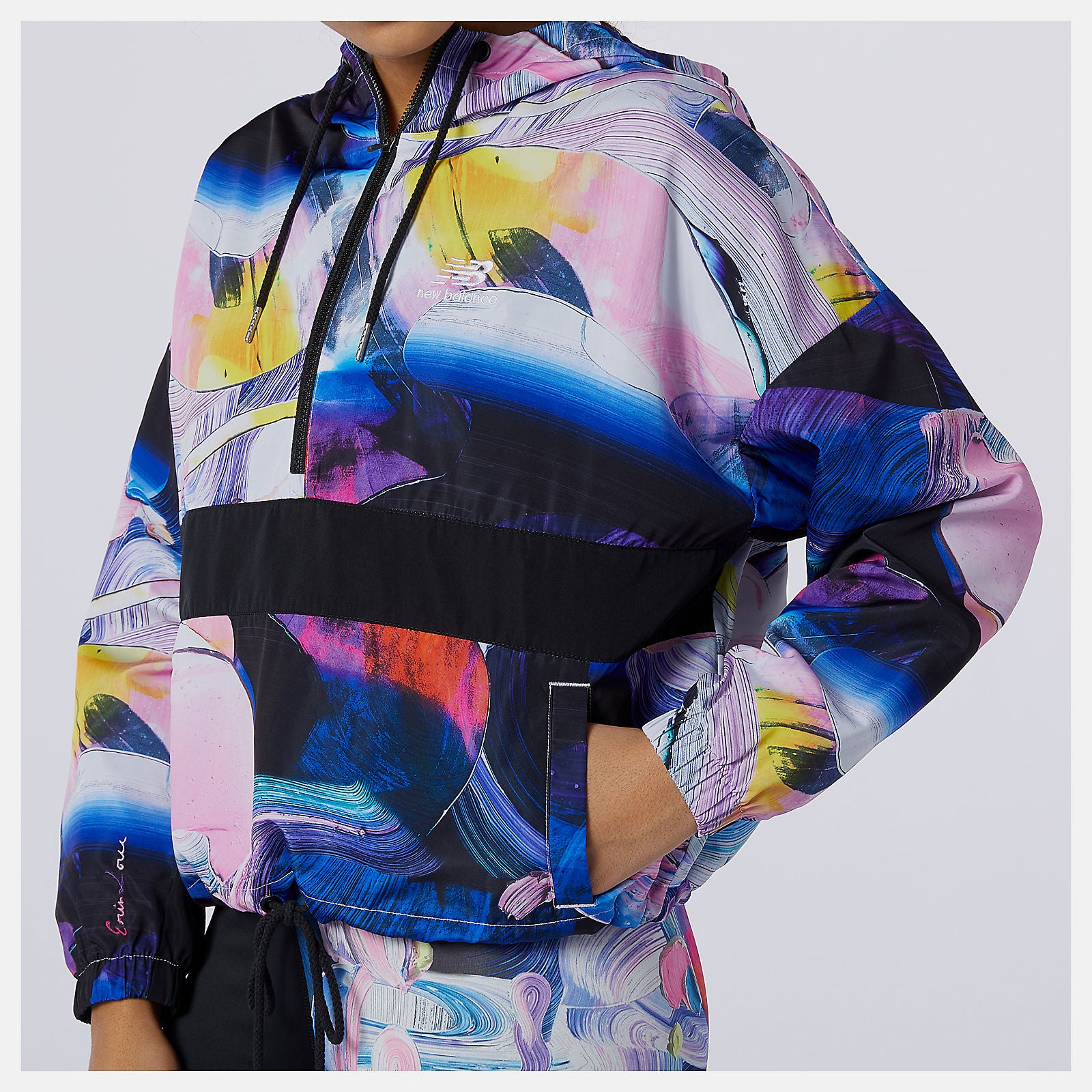 White Print NB Athletics Printed Anorak Jacket New Balance Clothing