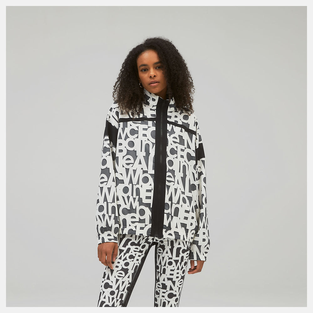 White Relentless Printed Woven Jacket New Balance Clothing