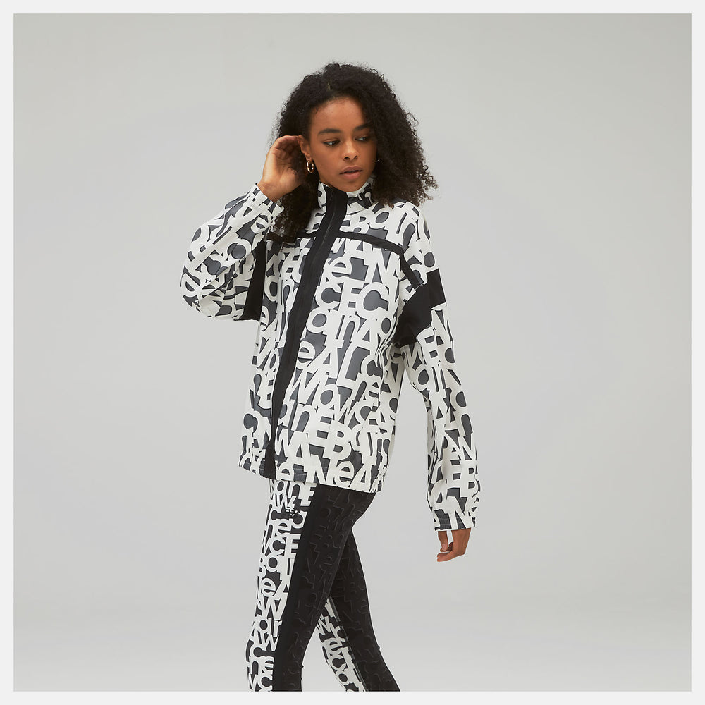 White Relentless Printed Woven Jacket New Balance Clothing