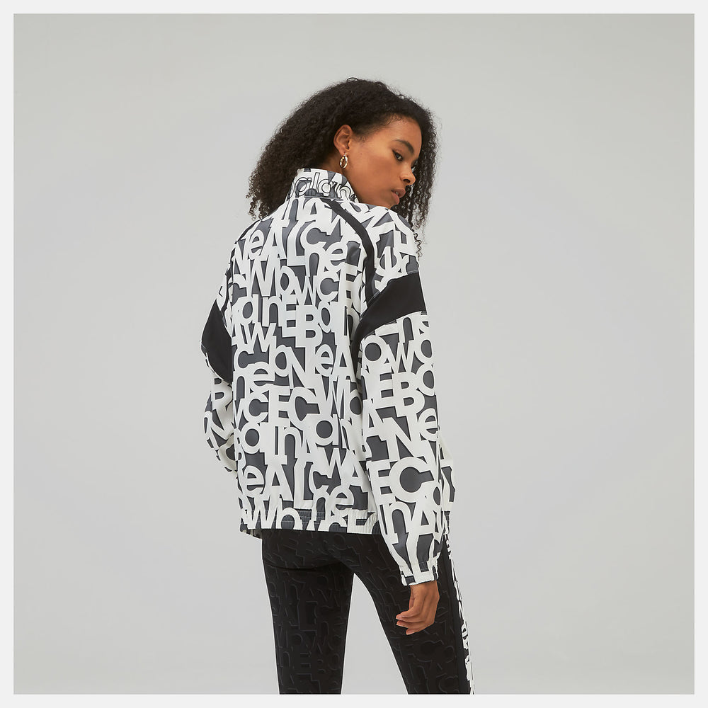 White Relentless Printed Woven Jacket New Balance Clothing