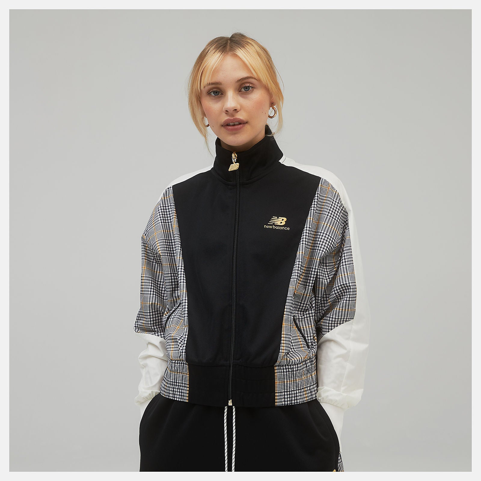 Black NB Athletics Higher Learning Stripe Track Jacket New Balance Clothing