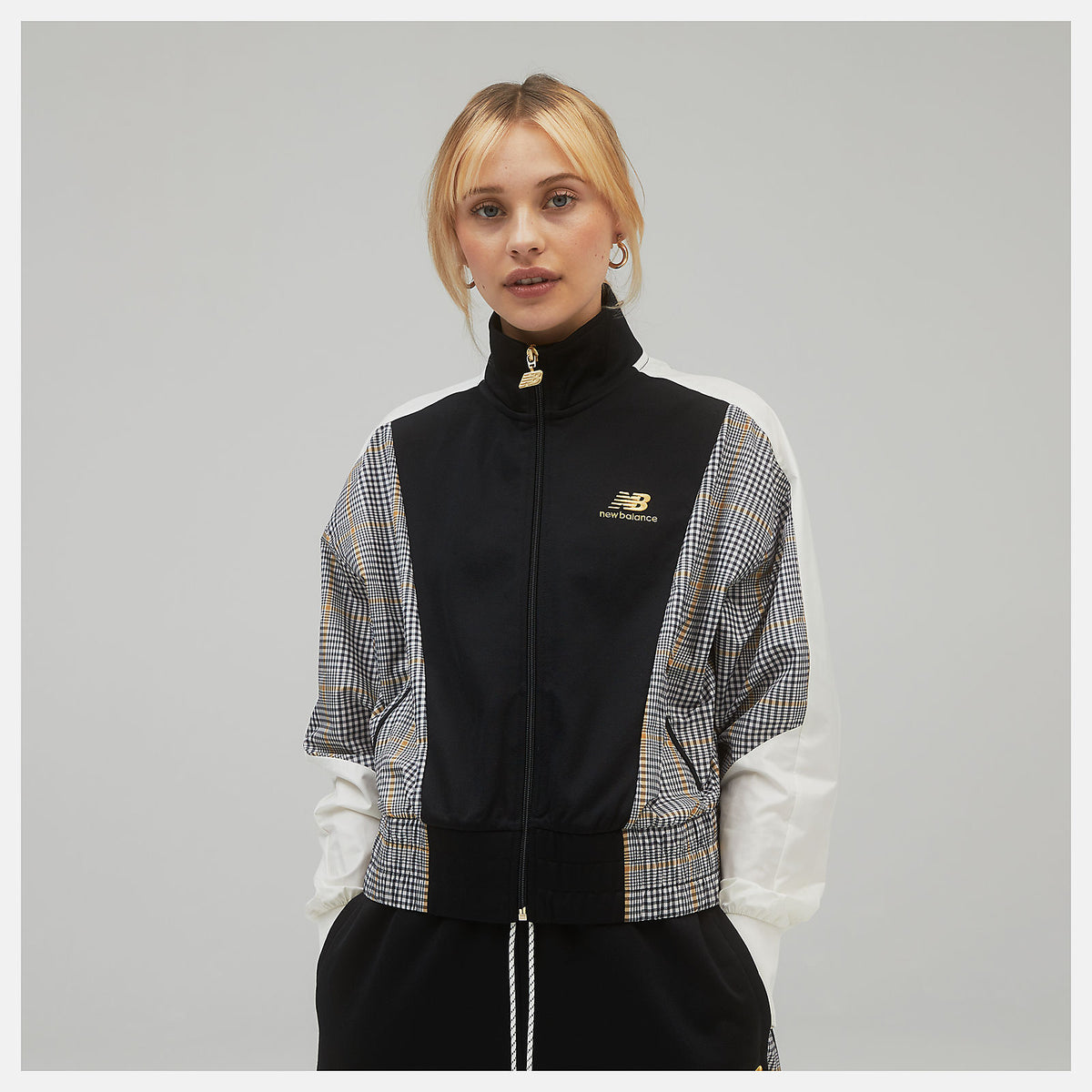 Black NB Athletics Higher Learning Stripe Track Jacket New Balance Clothing