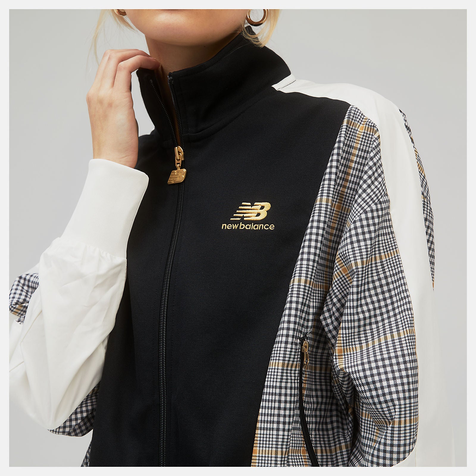 Black NB Athletics Higher Learning Stripe Track Jacket New Balance Clothing