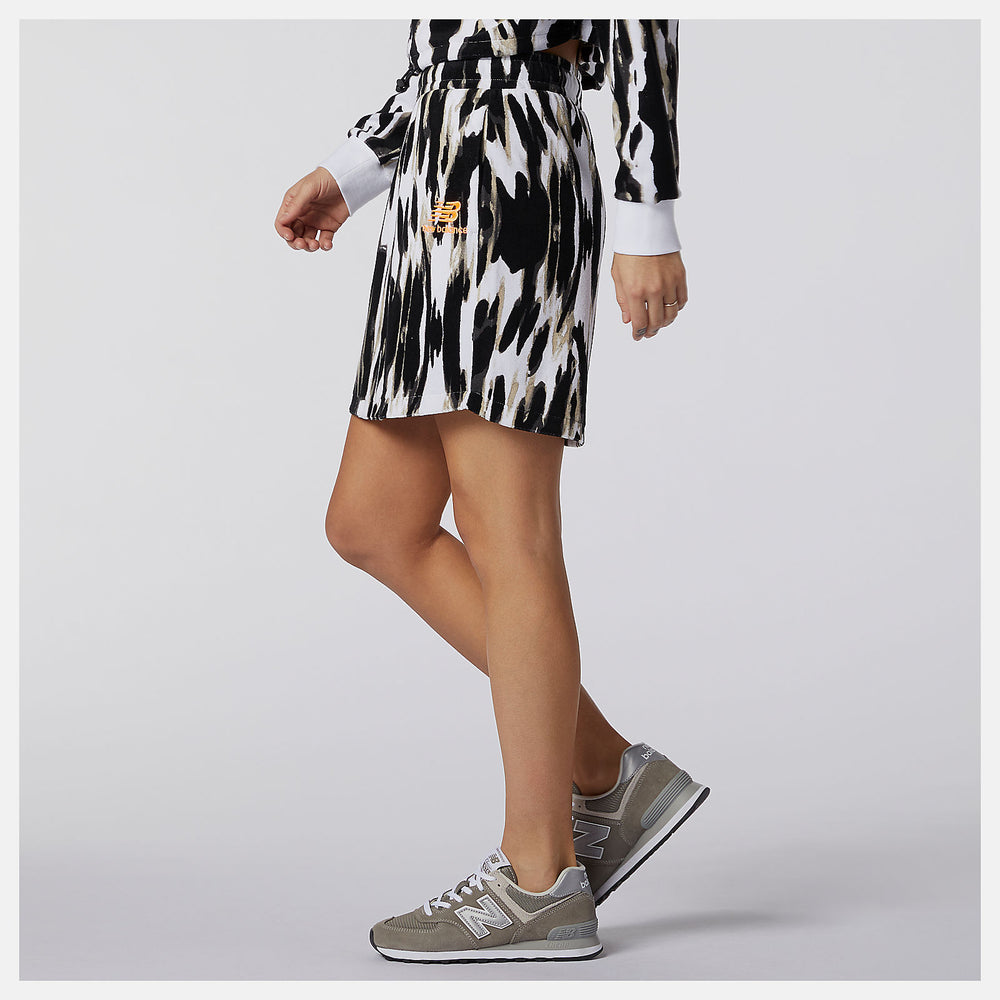 White NB Athletics Collide Printed Terry Skirt New Balance Clothing