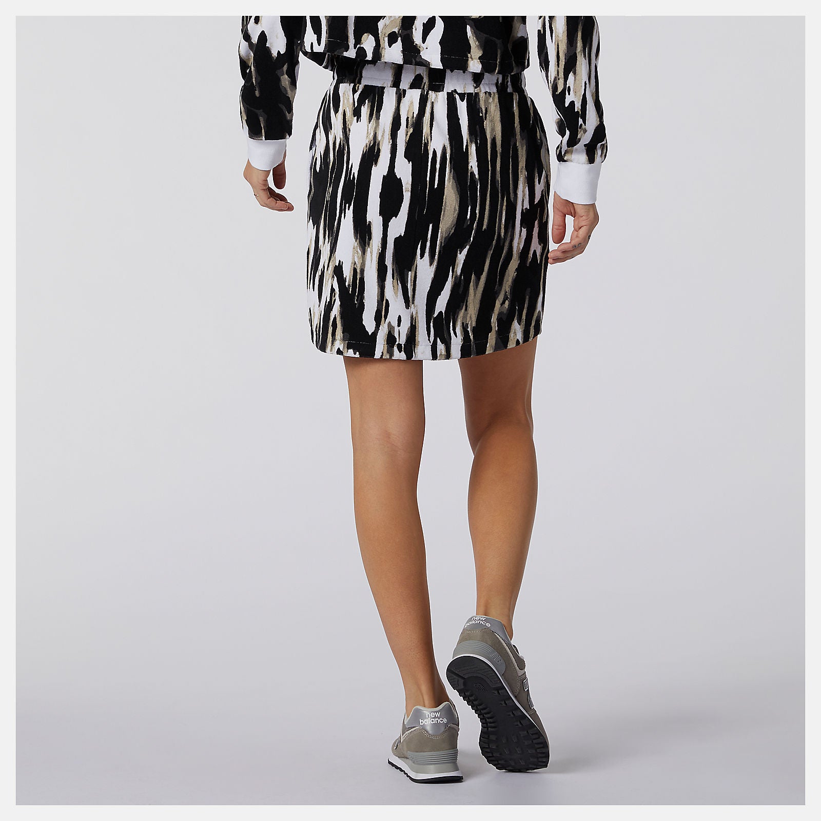 White NB Athletics Collide Printed Terry Skirt New Balance Clothing